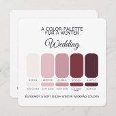 Burgundy Blush Winter Wedding Palette 2026 Card 招待状 (正面/裏面)