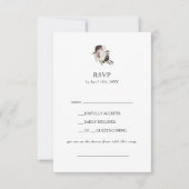 Burgundy BohoフローラソングリクエストRSVPカード 出欠カード (正面)