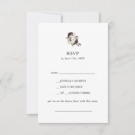 Burgundy BohoフローラソングリクエストRSVPカード 出欠カード