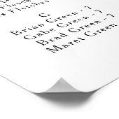 Burgundy Boho Floral Alphabetical Seating Chart ポスター (角)