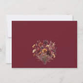 Burgundy Boho Wildflowers Photo & Calendar Wedding セーブザデート (裏面)