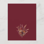 Burgundy Boho Wildflowers QR Code Wedding Details エンクロージャーカード (裏面)
