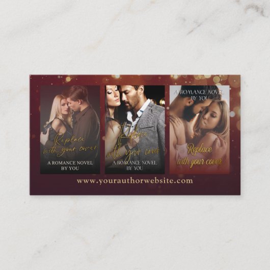 Burgundy Bokeh Romance Book Series Author 名刺 (正面)