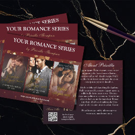 Burgundy Bokeh Romance Book Series Marketing チラシ