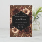 Burgundy Botanical Moody Wedding 招待状 (スタンド正面)