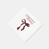 Burgundy Bow Birthday スタンダードカクテルナプキン (角)