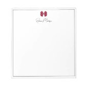 Burgundy Bow Border Script Custom Name Script ノートパッド (正面)