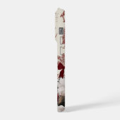 Burgundy Bow Floral  – Cozy Girly Aesthetic iPhoneケース (左側面)