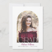 Burgundy Bow Graduation Photo 招待状 (裏面)