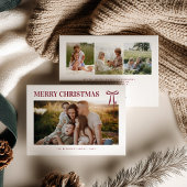 Burgundy Bow Photo Christmas Card シーズンカード