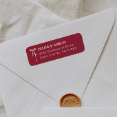 Burgundy Bow Return Address Label ラベル