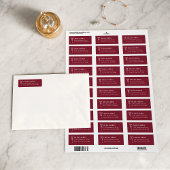 Burgundy Bow Return Address Label ラベル