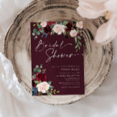 Burgundy Bridal Shower Invitation 招待状