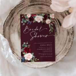 Burgundy Bridal Shower Invitation 招待状
