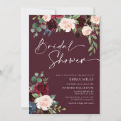 Burgundy Bridal Shower Invitation 招待状 (正面)