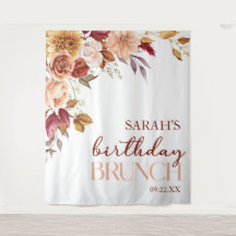 Burgundy Burnt Orange Floral Birthday Brunch