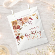 Burgundy Burnt Orange Floral Birthday Party