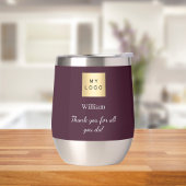 Burgundy business logo employee thank you