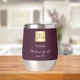 Burgundy business logo employee thank you