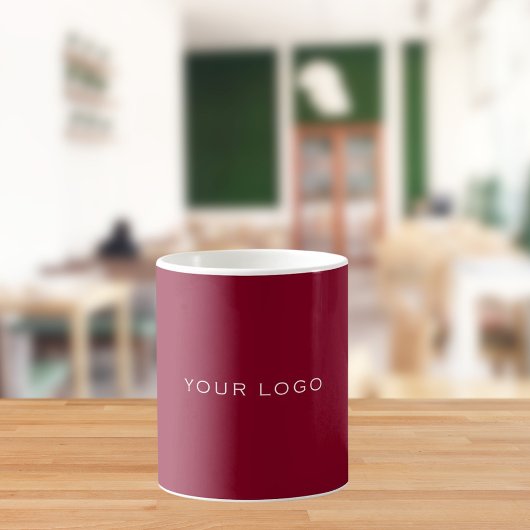 Burgundy business logo rectangular コーヒーマグカップ
