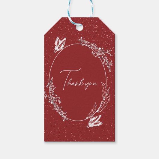 Burgundy Butterfly Card ギフトタグ (正面)