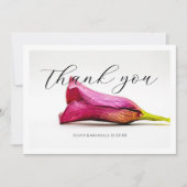 Burgundy Calla Lily Floral Wedding Thank You Card サンキューカード (正面)