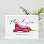 Burgundy Calla Lily Floral Wedding Thank You Card サンキューカード (スタンド正面)