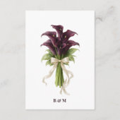 Burgundy Calla Lily Wedding Bouquet Ivory Ribbon  エンクロージャーカード (裏面)
