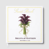 Burgundy Calla Lily Wedding Bouquet Ivory Ribbon  ゲストブック (正面)