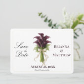 Burgundy Calla Lily Wedding Bouquet Ivory Ribbon  セーブザデート (スタンド正面)
