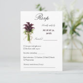 Burgundy Calla Lily Wedding Bouquet Ivory Ribbon  出欠カード (スタンド正面)