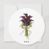 Burgundy Calla Lily Wedding Bouquet Ivory Ribbon  招待状 (裏面)