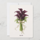 Burgundy Calla Lily Wedding Bouquet Ivory Ribbon  招待状 (裏面)