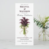 Burgundy Calla Lily Wedding Bouquet Ivory Ribbon  招待状 (スタンド正面)