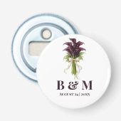 Burgundy Calla Lily Wedding Bouquet Ivory Ribbon  栓抜き (正面)