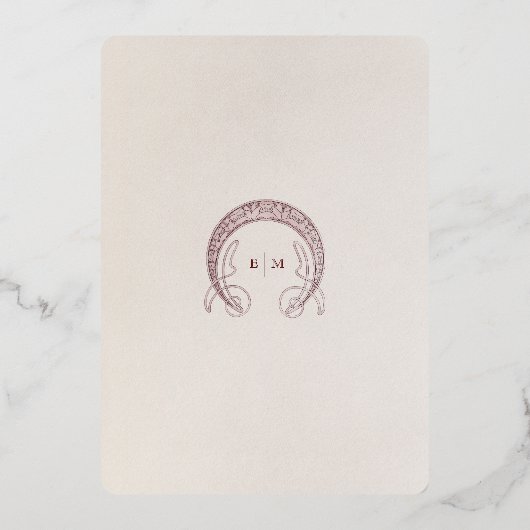 Burgundy Calla Lily Wedding Save The Date 箔招待状 (裏面)