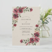 Burgundy Captivating Autumnal Wedding 招待状 (スタンド正面)