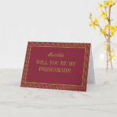 Burgundy & Chartreuse Wedding Bridesmaid Proposal カード (黄色い花)