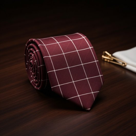 Burgundy Checkered ネクタイ