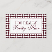 Burgundy Checkered Old Money Hair Stylist QR Code 名刺 (正面)