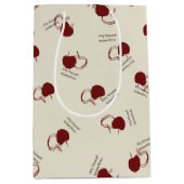 Burgundy Cherries & Sweet Script – Valentine ミディアムペーパーバッグ (正面)