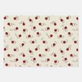 Burgundy Cherries & Sweet Script – Valentine ラッピングペーパーシート (正面)