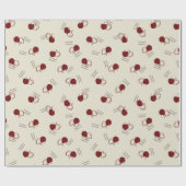Burgundy Cherries & Sweet Script – Valentine ラッピングペーパー (フラット)
