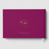 Burgundy | Chic Monogram Wedding Guest Book ゲストブック (裏面)