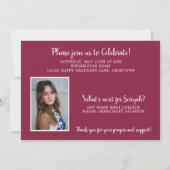 Burgundy Christian Graduation Bible Verseの写真 招待状 (裏面)