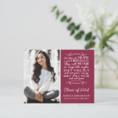 Burgundy Christian Graduation Verse Isaiah 40 ポストカード (スタンド正面)