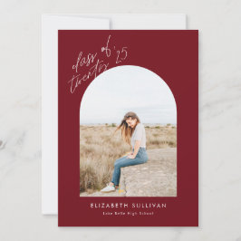 Burgundy Class of 2025 Arch写真卒業 案内状
