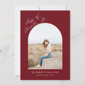 Burgundy Class of 2025 Arch写真卒業 案内状 (正面)