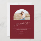 Burgundy Class of 2025 Arch写真卒業 案内状 (裏面)