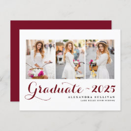 Burgundy Class of 2025 Photo Collage卒業